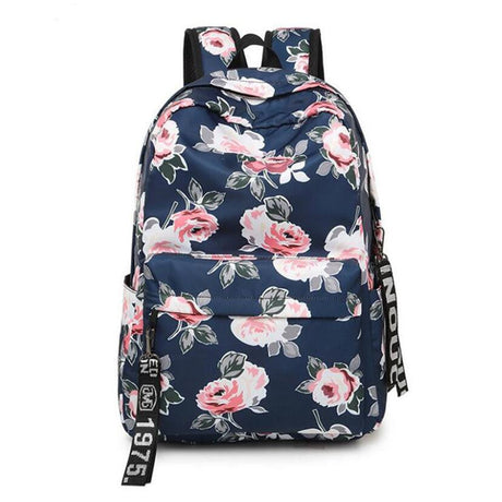 Kawaii Cat Pattern Backpack  Canvas School Bag With Fish Bone Print - Product detail 5