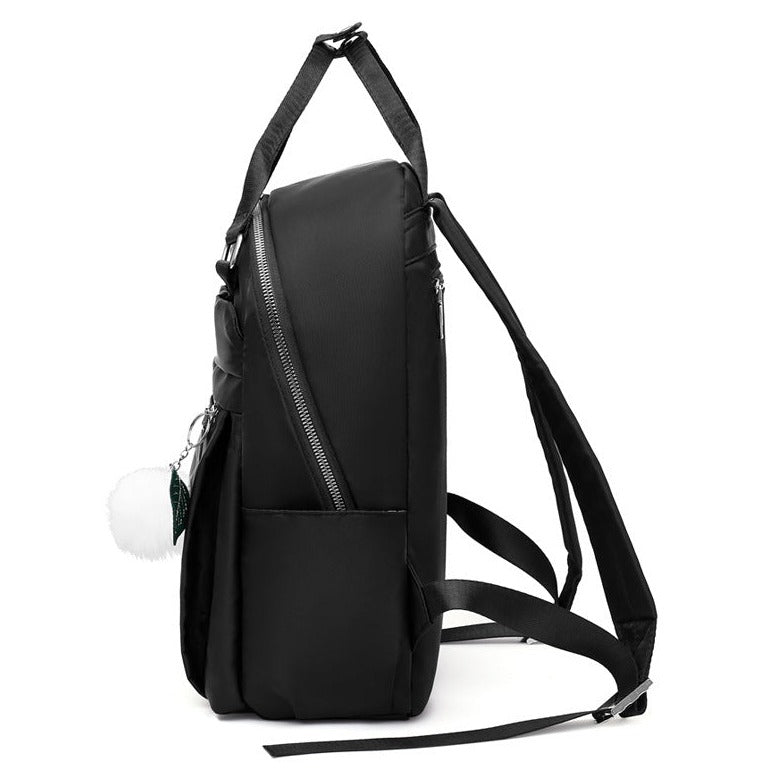 Modern School Backpack Minimalist Design With Pom Pom Charm - Product detail 4