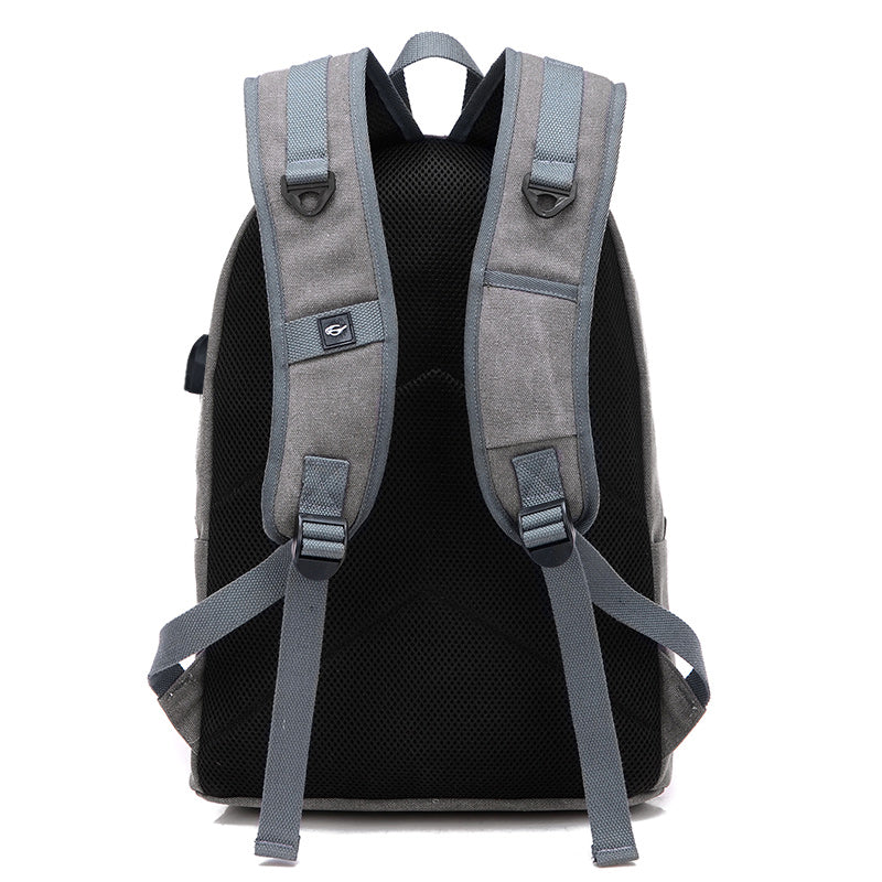 Canvas Student Backpack  USB Charging Port  Durable Design - Product detail 4