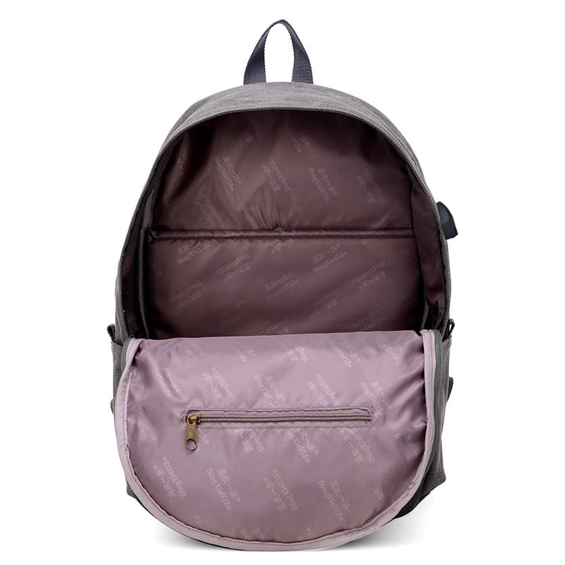 Canvas Student Backpack  USB Charging Port  Durable Design - Product example
