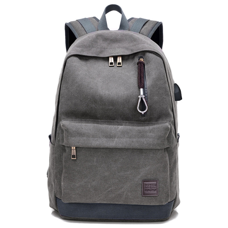 Canvas Student Backpack  USB Charging Port  Durable Design - Product showcase