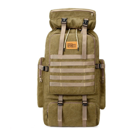 Military Canvas Backpack  80L Tactical Outdoor Rucksack - Product showcase