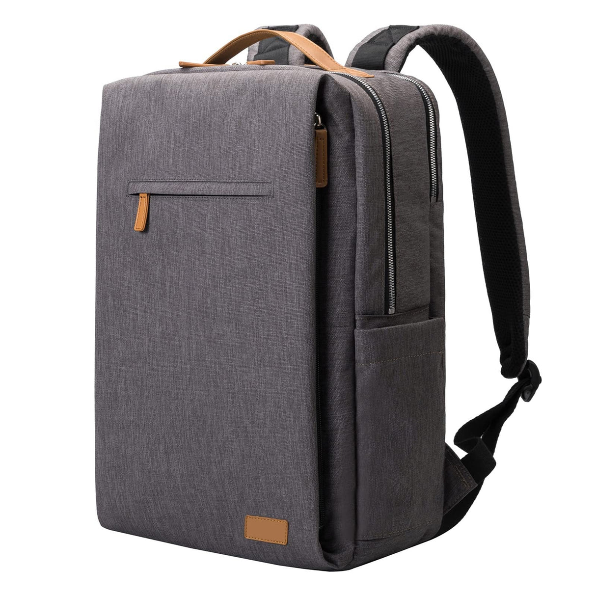 Professional Laptop Backpack  Water-Resistant Canvas With Leather Trim - Product detail 4