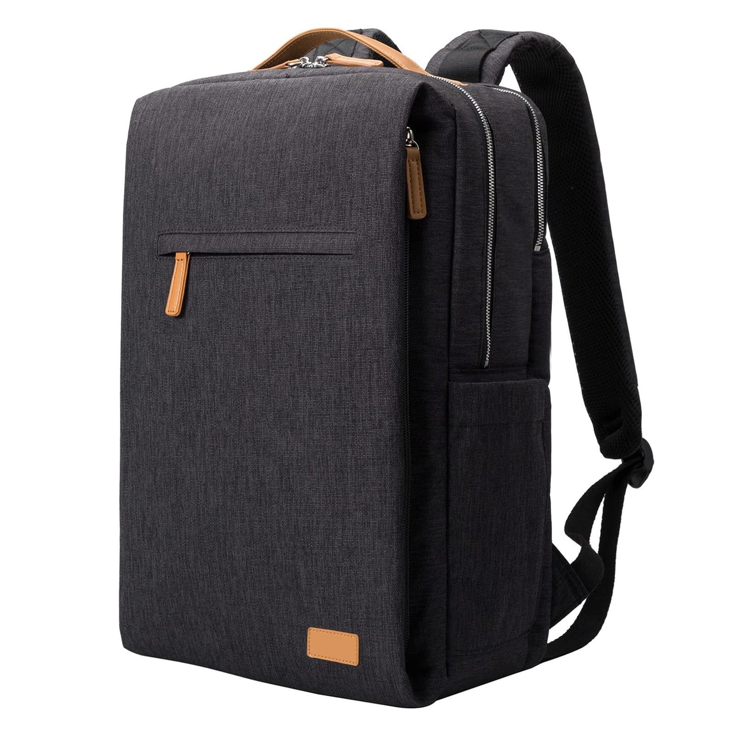 Professional Laptop Backpack  Water-Resistant Canvas With Leather Trim - Product detail 5
