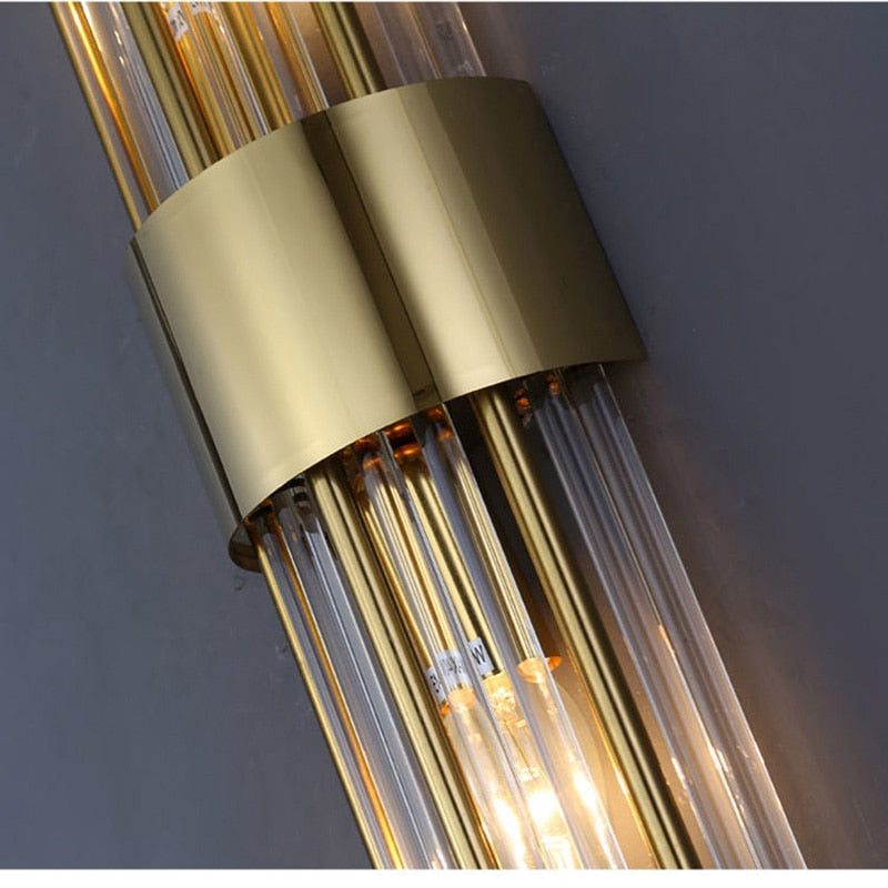 Modern Crystal Wall Lamp Gold Finish Metal Sconce - Product detail 4