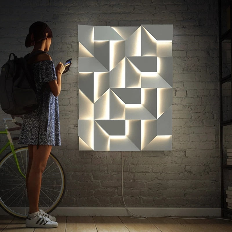 Modern 3D Wall Light Geometric LED Panel Design - Product detail 15