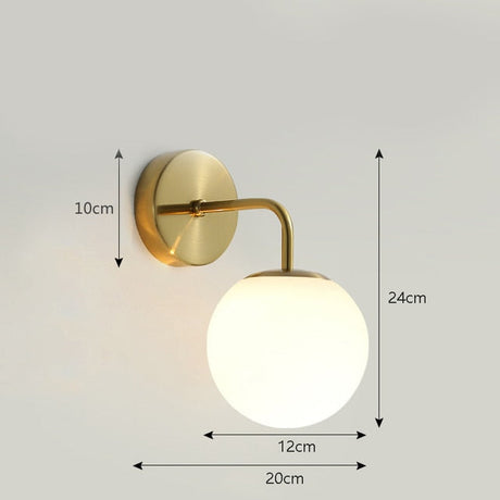 Modern Wall Sconce  Brushed Gold Globe Light - Product detail 17