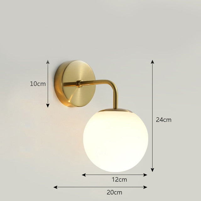 Modern Wall Sconce Brushed Gold Globe Light - Product detail 17