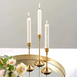 Classic Taper Candle Holders  Brass Finish Set of 3 - Product detail 5