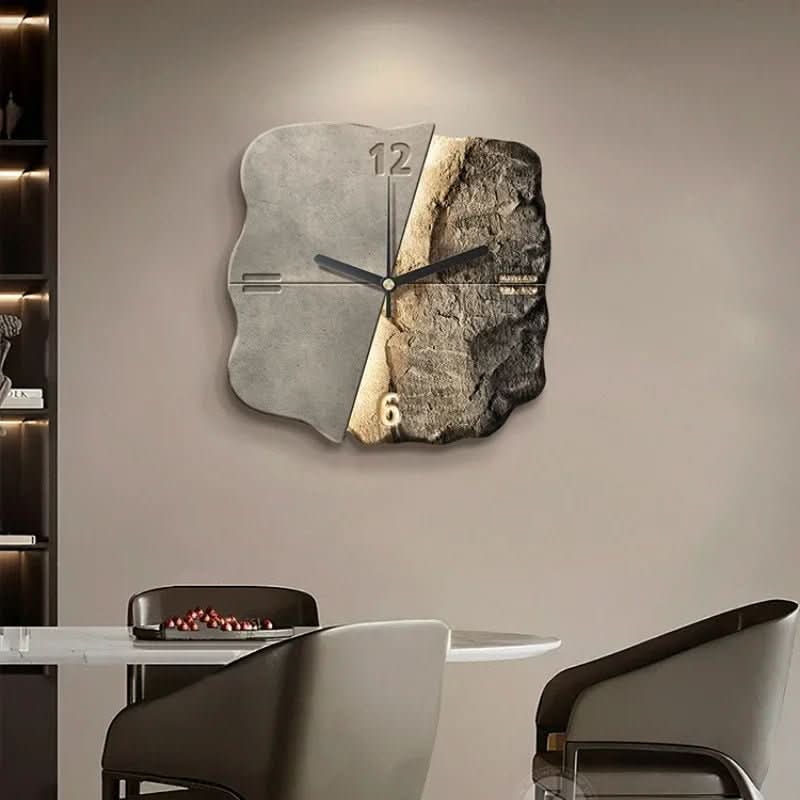 Modern Wall Clock 3D Relief Stone Texture Design - Product detail 5