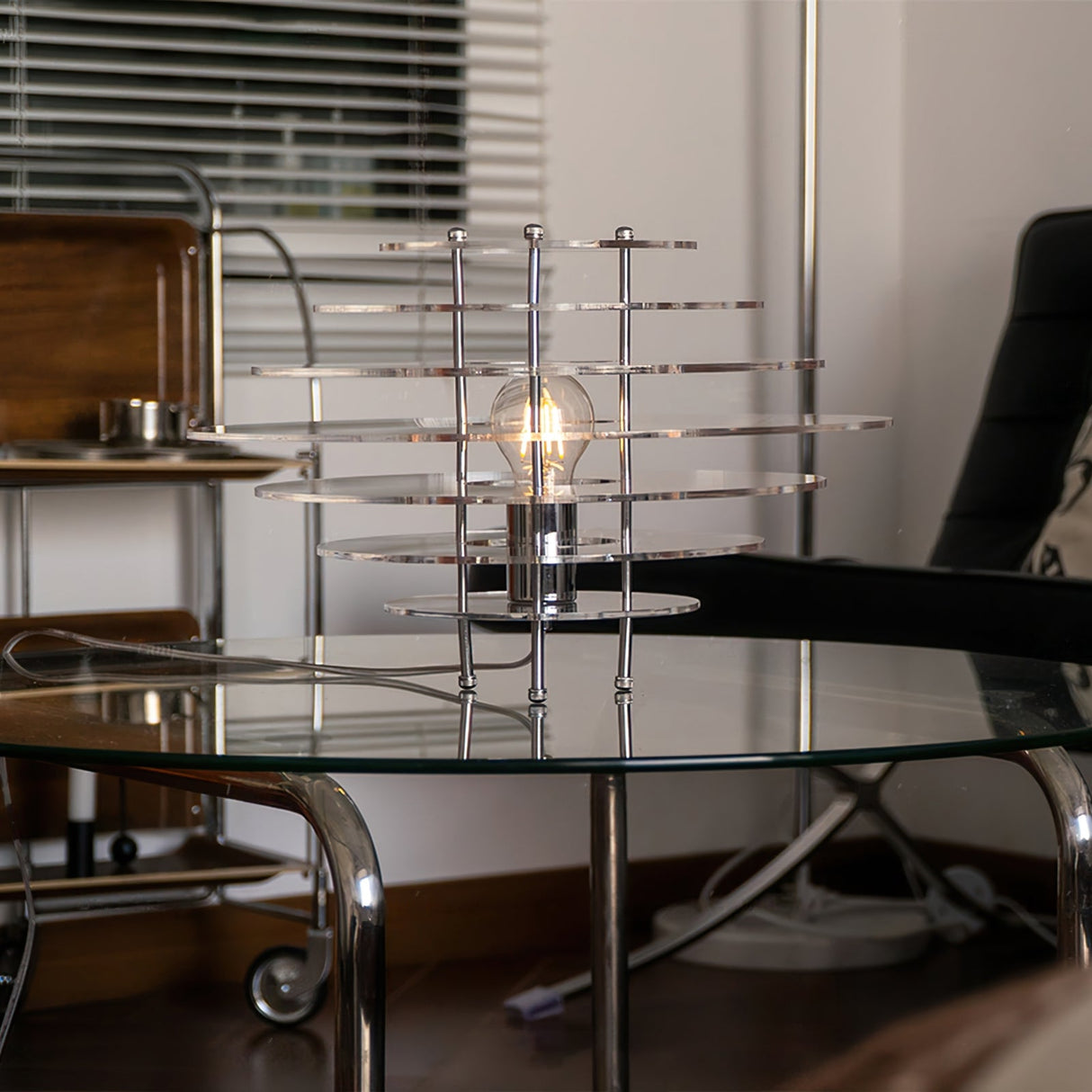 Modern Acrylic Table Lamp Chrome Layered Design - Product detail 7