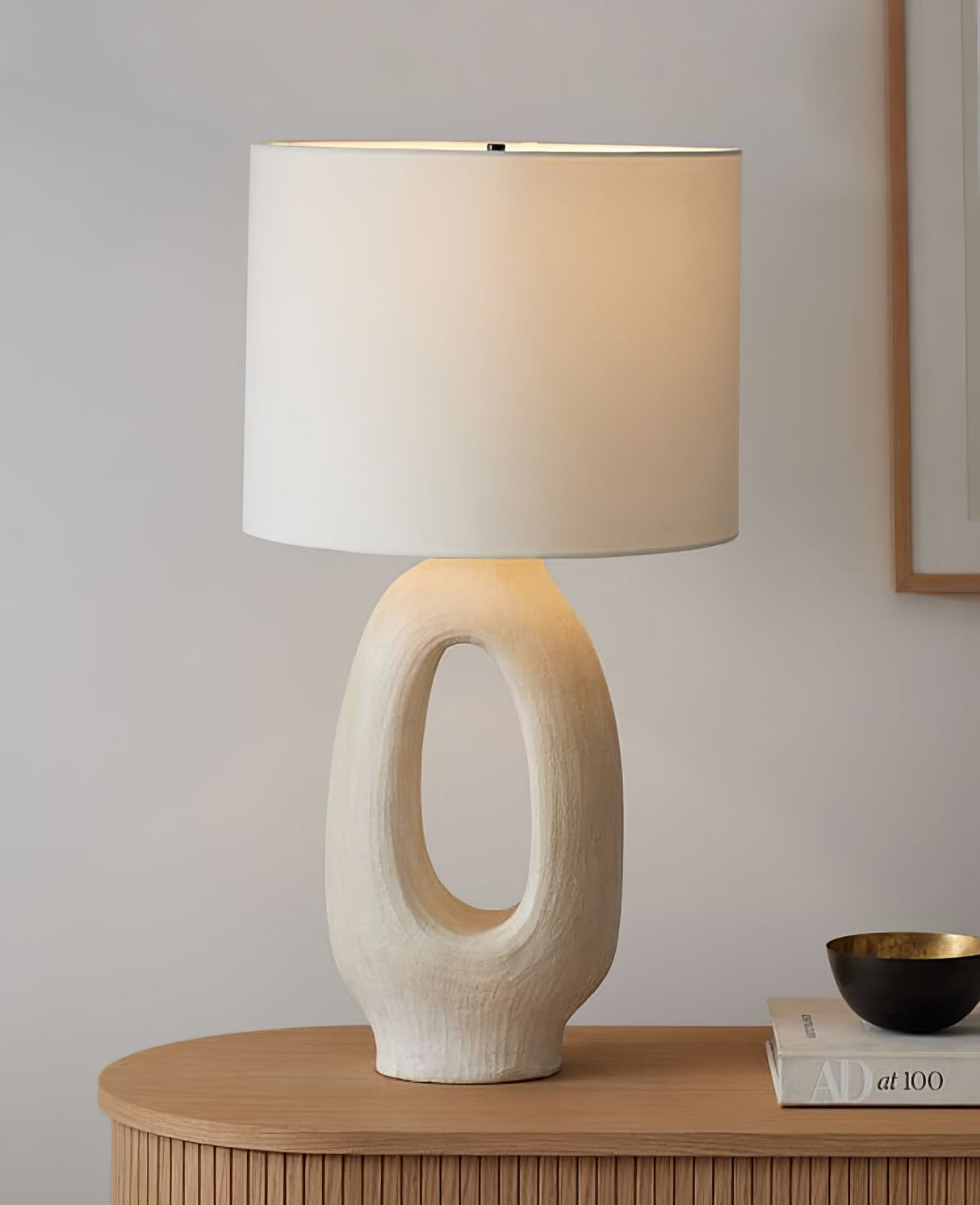 Modern Resin Table Lamp Sculptural Base with Linen Shade - Product detail 20