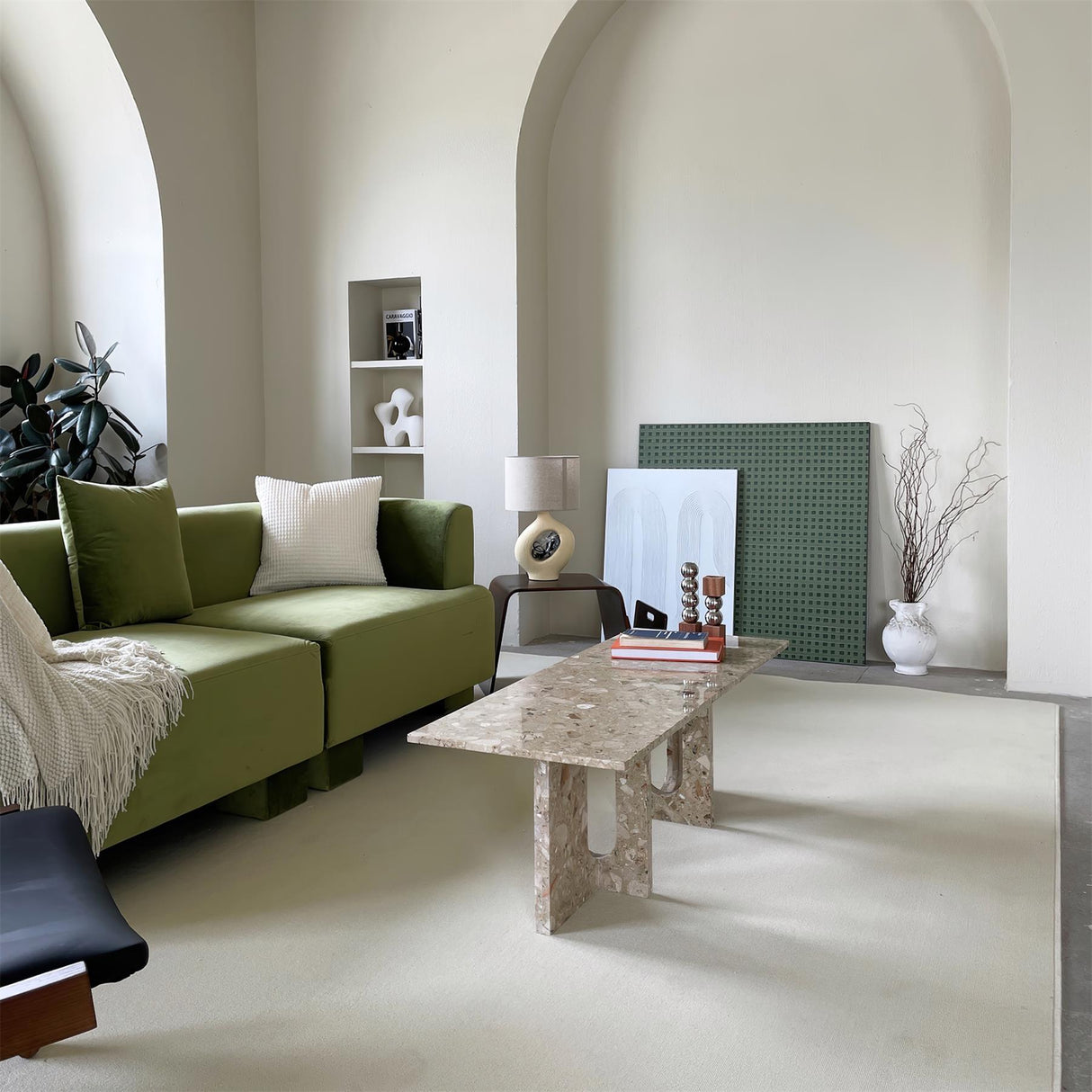 Modern Resin Table Lamp Sculptural Base with Linen Shade - Product detail 25