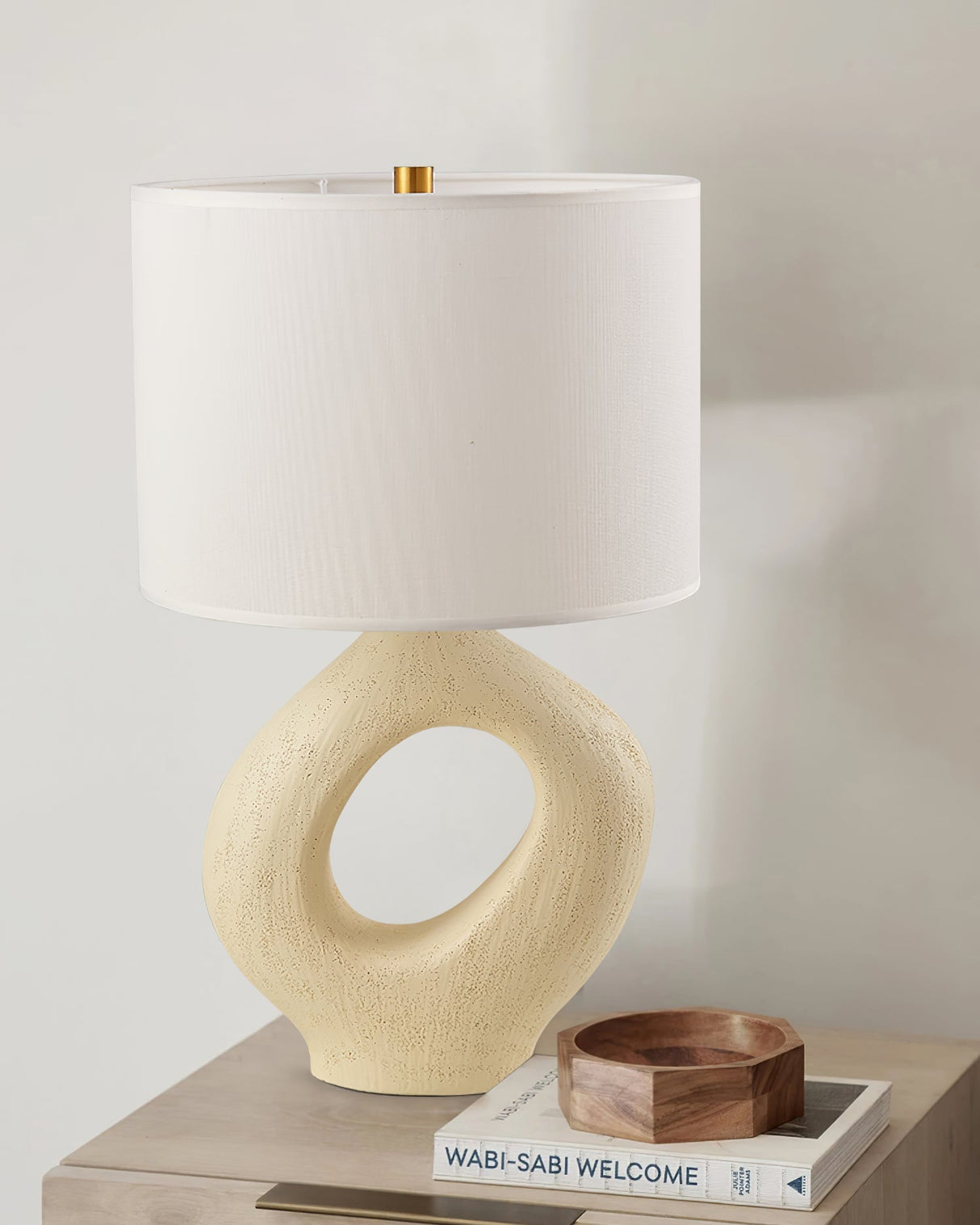 Modern Resin Table Lamp Sculptural Base with Linen Shade - Product detail 11
