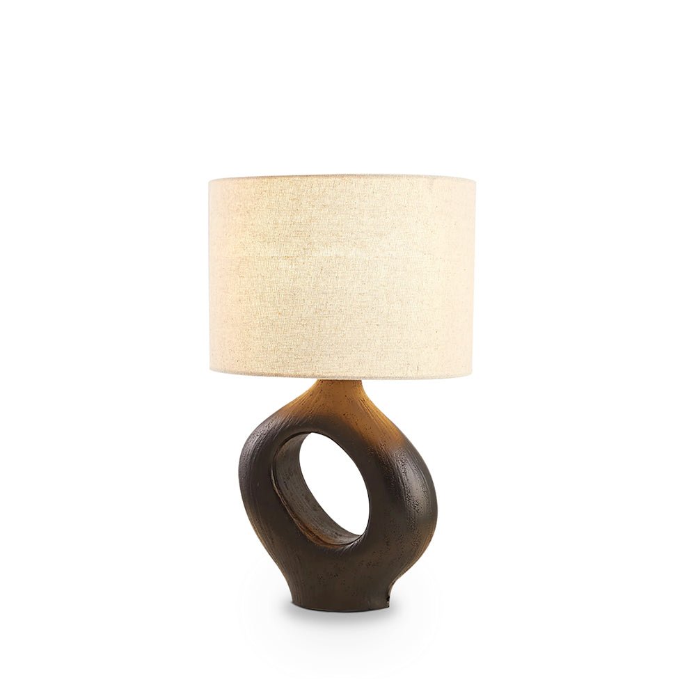 Modern Resin Table Lamp Sculptural Base with Linen Shade - Product detail 36