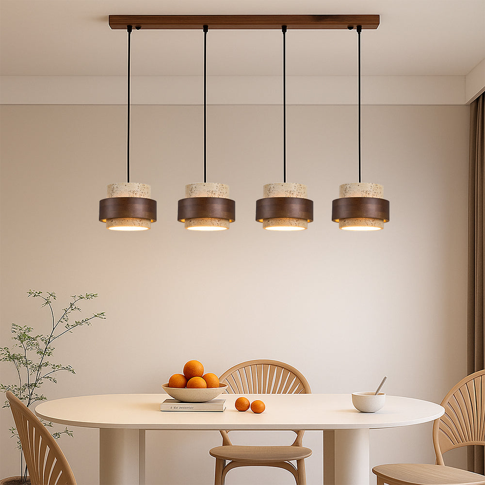 Modern Pendant Light Stone Wood Dual Tone Design - Product detail 4