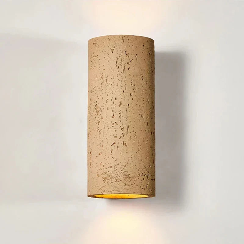 Modern Cement Wall Light Cylindrical Textured Design - Detailed view