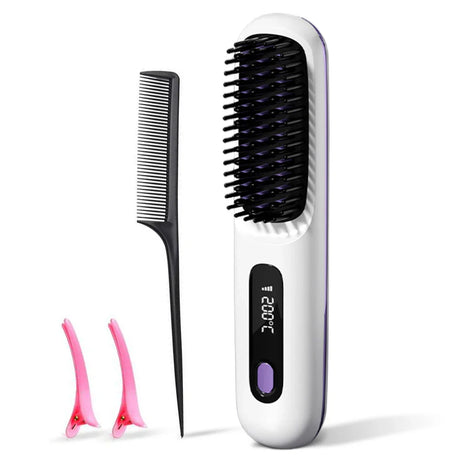 Ceramic Hair Straightening Brush  Digital Temperature Control - Product detail 6