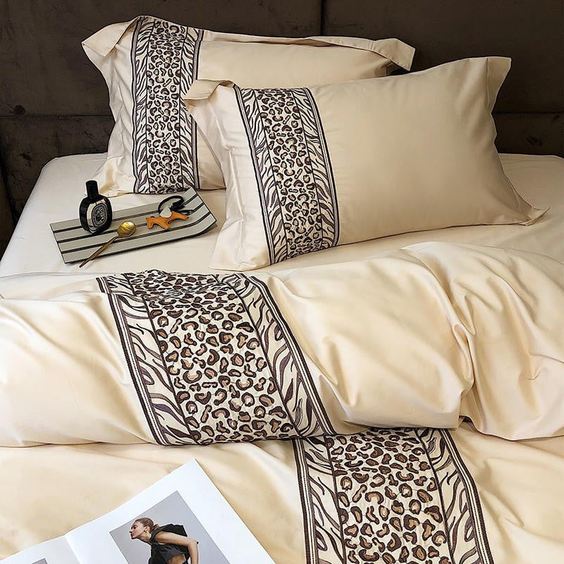 Luxury Egyptian Cotton Bedding Set  Embroidered Grey Pattern - Product detail 19