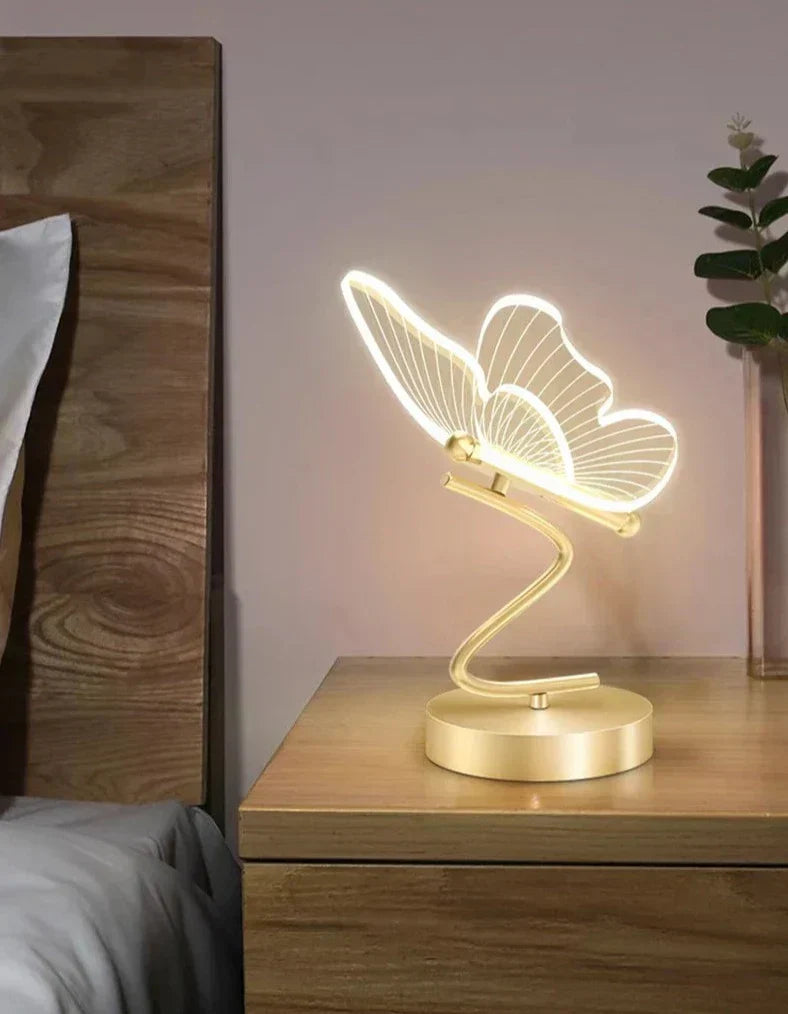 Modern LED Table Lamp Butterfly Wing Design With Gold Base - Product detail 4