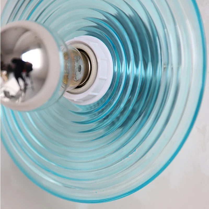 Ripple Glass Wall Light Aqua Blue Concentric Design - Product detail 4