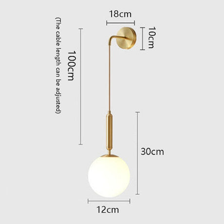 Modern Wall Sconce  Brushed Gold Globe Light - Product detail 16