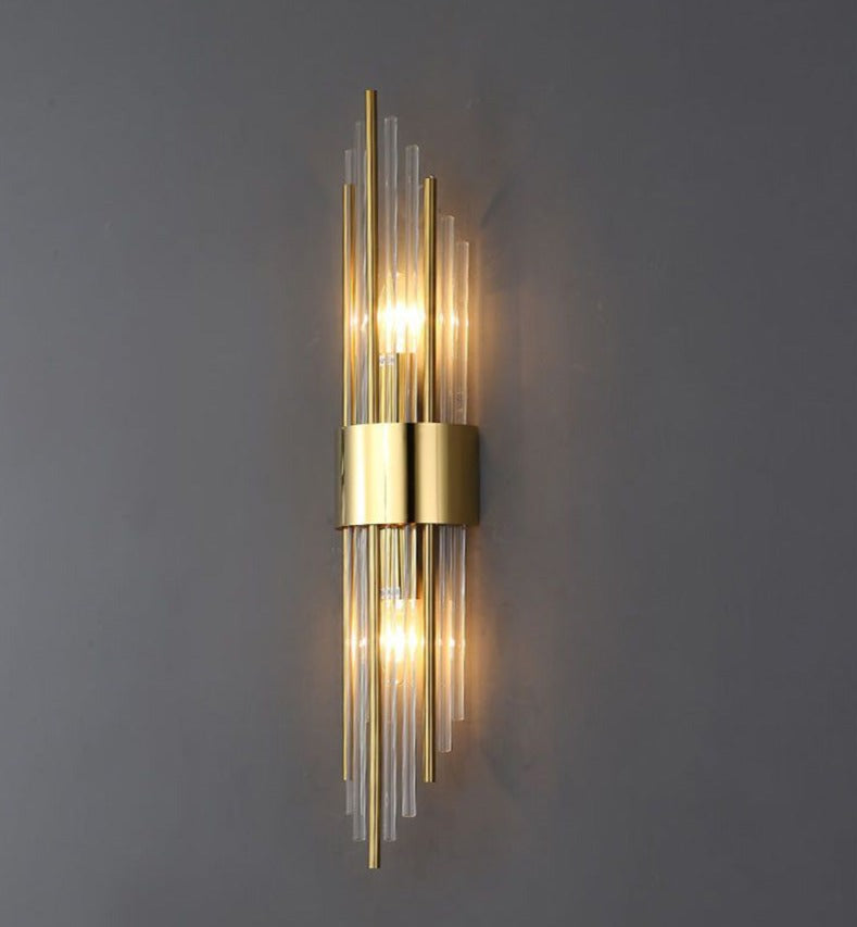 Modern Crystal Wall Lamp Gold Finish Metal Sconce - Product detail 8
