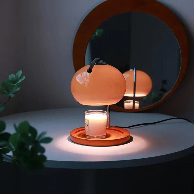 Retro Glass Table Lamp Candle Warmer with LED Light - Product example