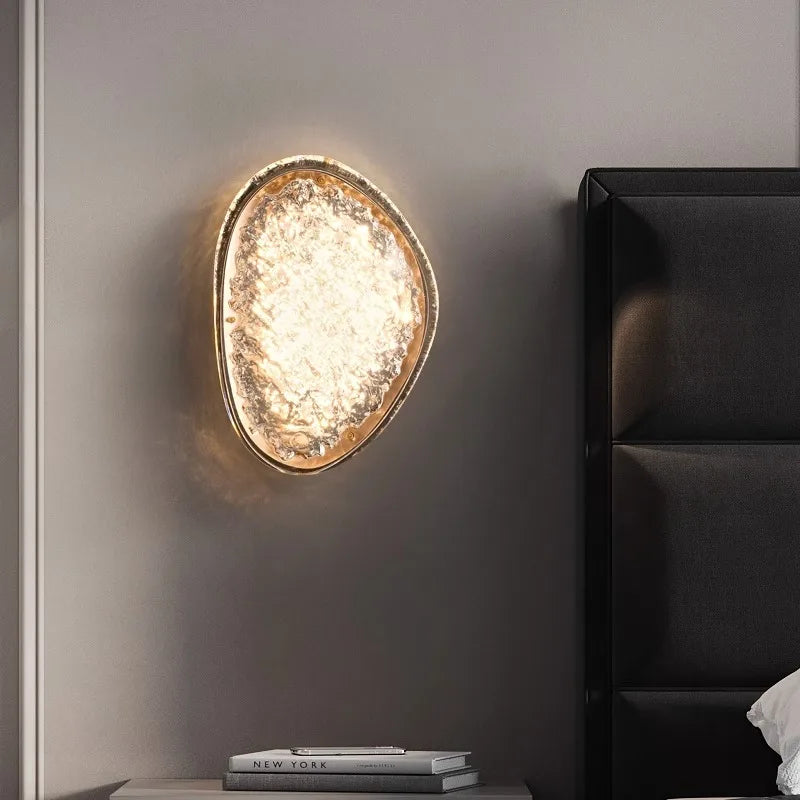 Modern LED Wall Light Crystal Glass Steel Sconce - Product example
