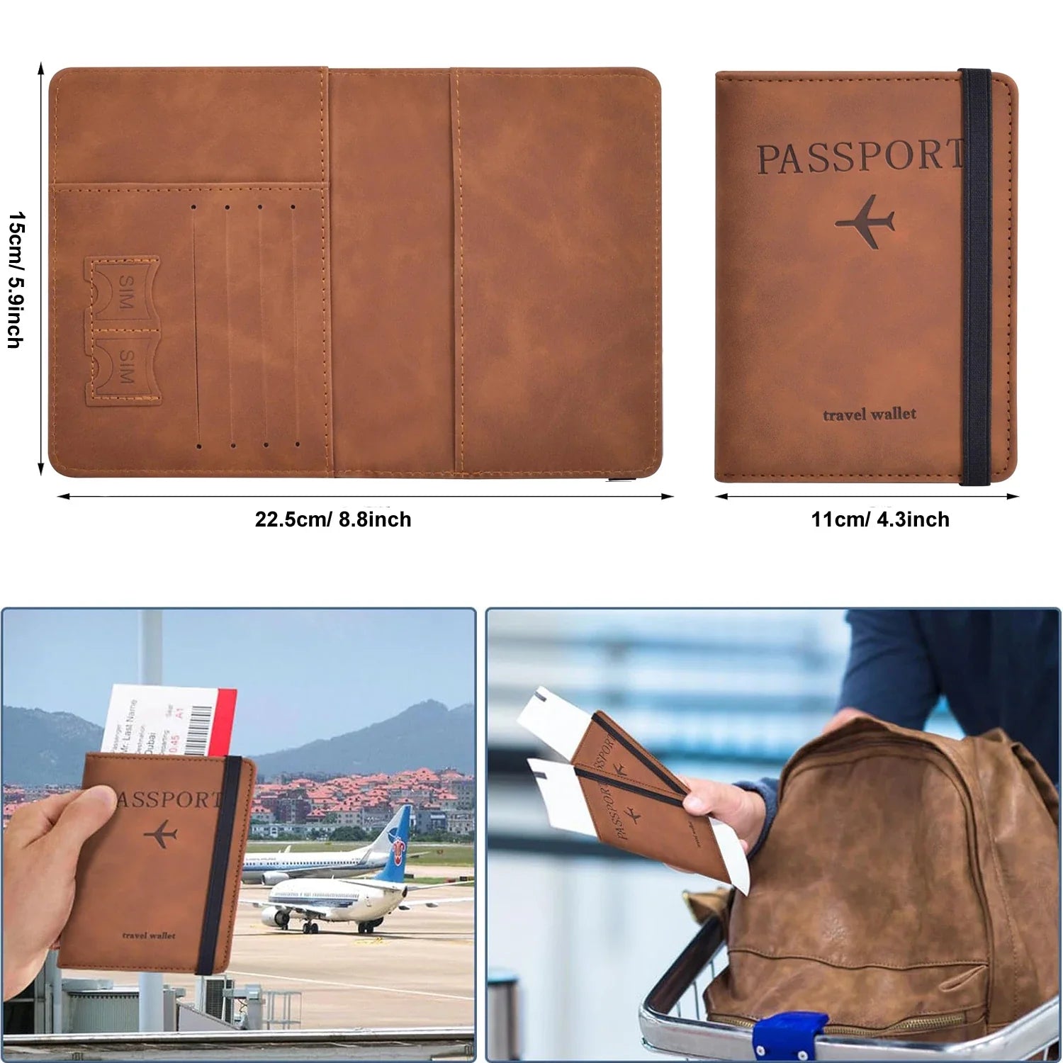 Travel Passport Holder  RFID Leather Card Organizer - Product detail 7