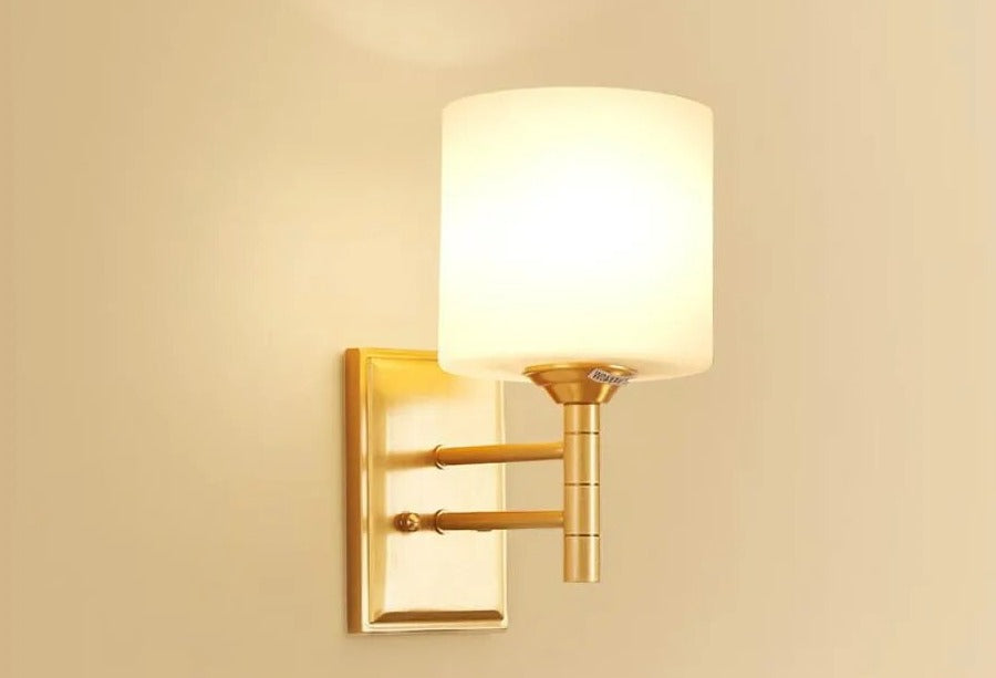 Classic Wall Sconce Curved Brass Arm With Fabric Shade - Product detail 13