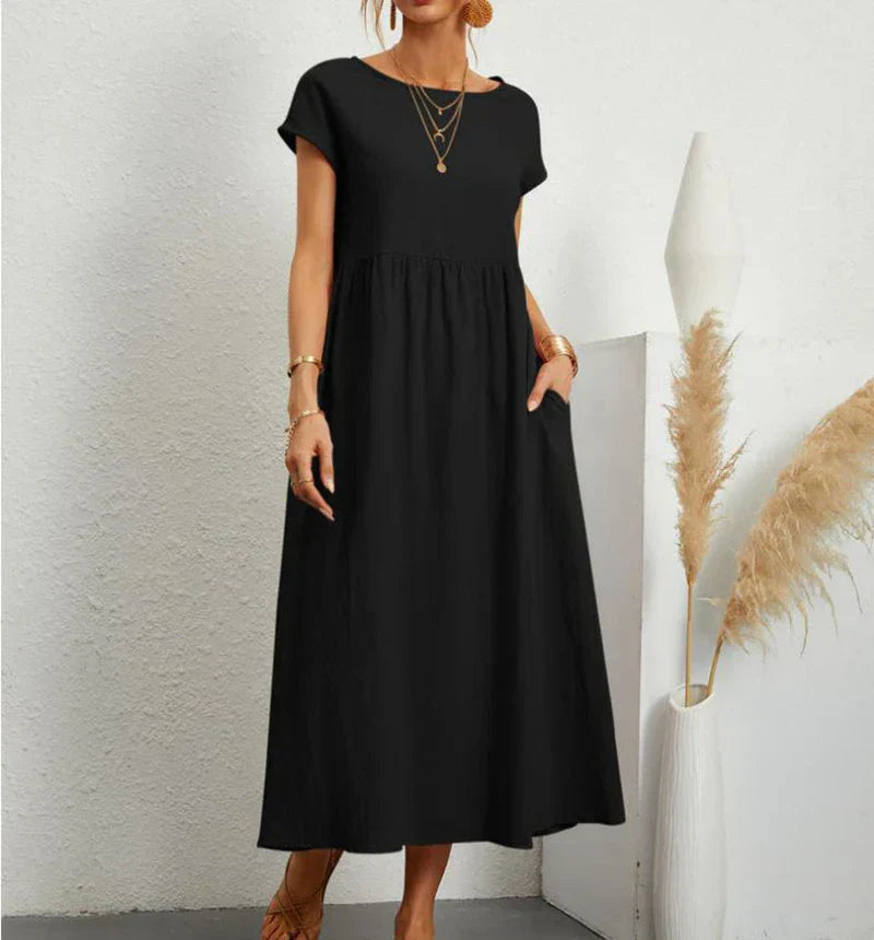Casual Midi Dress Loose Fit Cotton Blend - Product detail 7