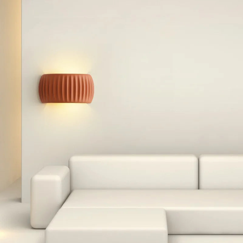 Modern Wall Sconce Ribbed Resin Design - Product detail 9