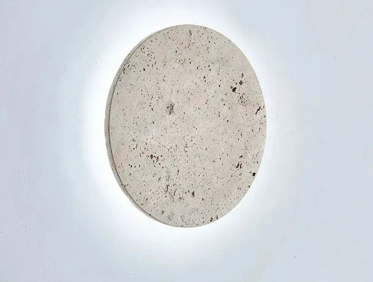 Round Travertine Wall Light Natural Stone LED Sconce - Product detail 12