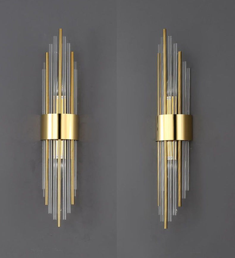 Modern Crystal Wall Lamp Gold Finish Metal Sconce - Product detail 9