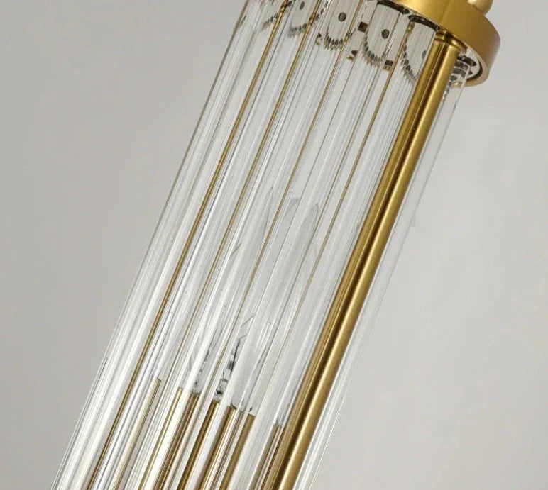 Art Deco Wall Light Ribbed Glass with Brass Finish - Product detail 7