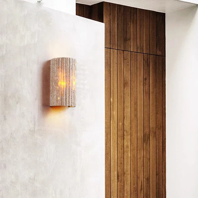 Modern Stone Wall Lamp Natural Textured Surface - Product detail 4