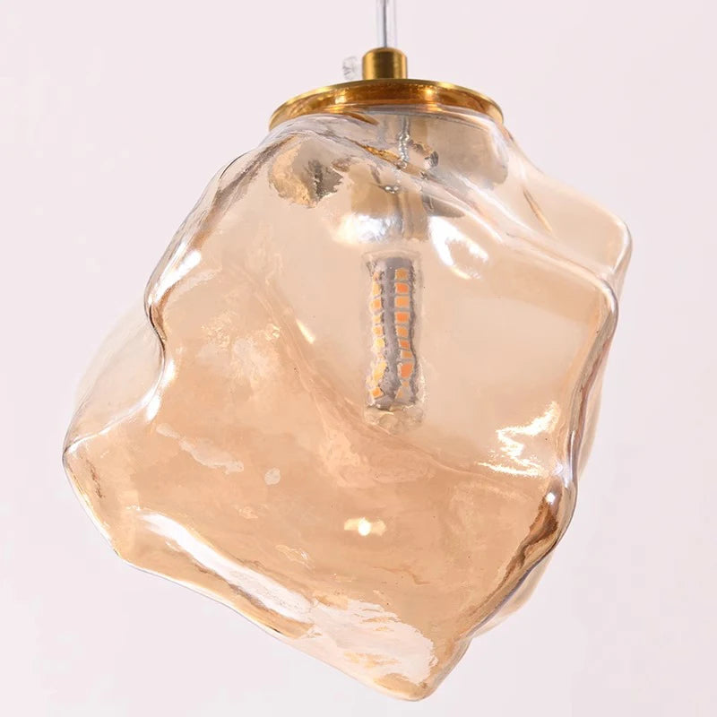 Modern Staircase Chandelier Crystal Ice Glass Pendants - Product detail 8
