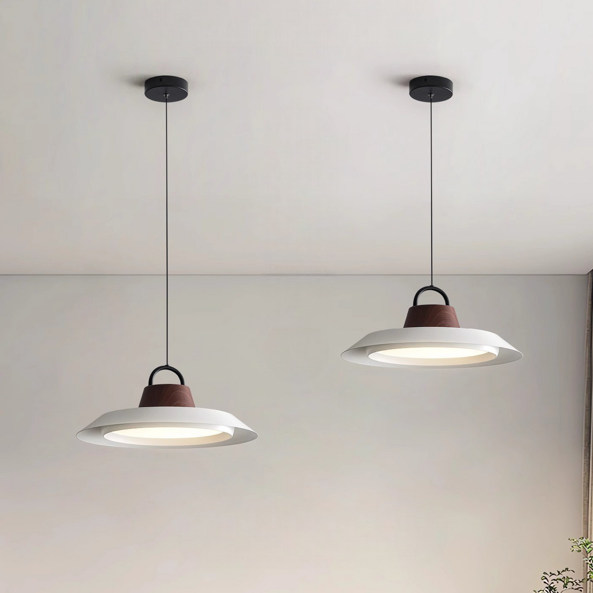 Scandinavian Pendant Light Wood Metal Dining Lamp - Product example