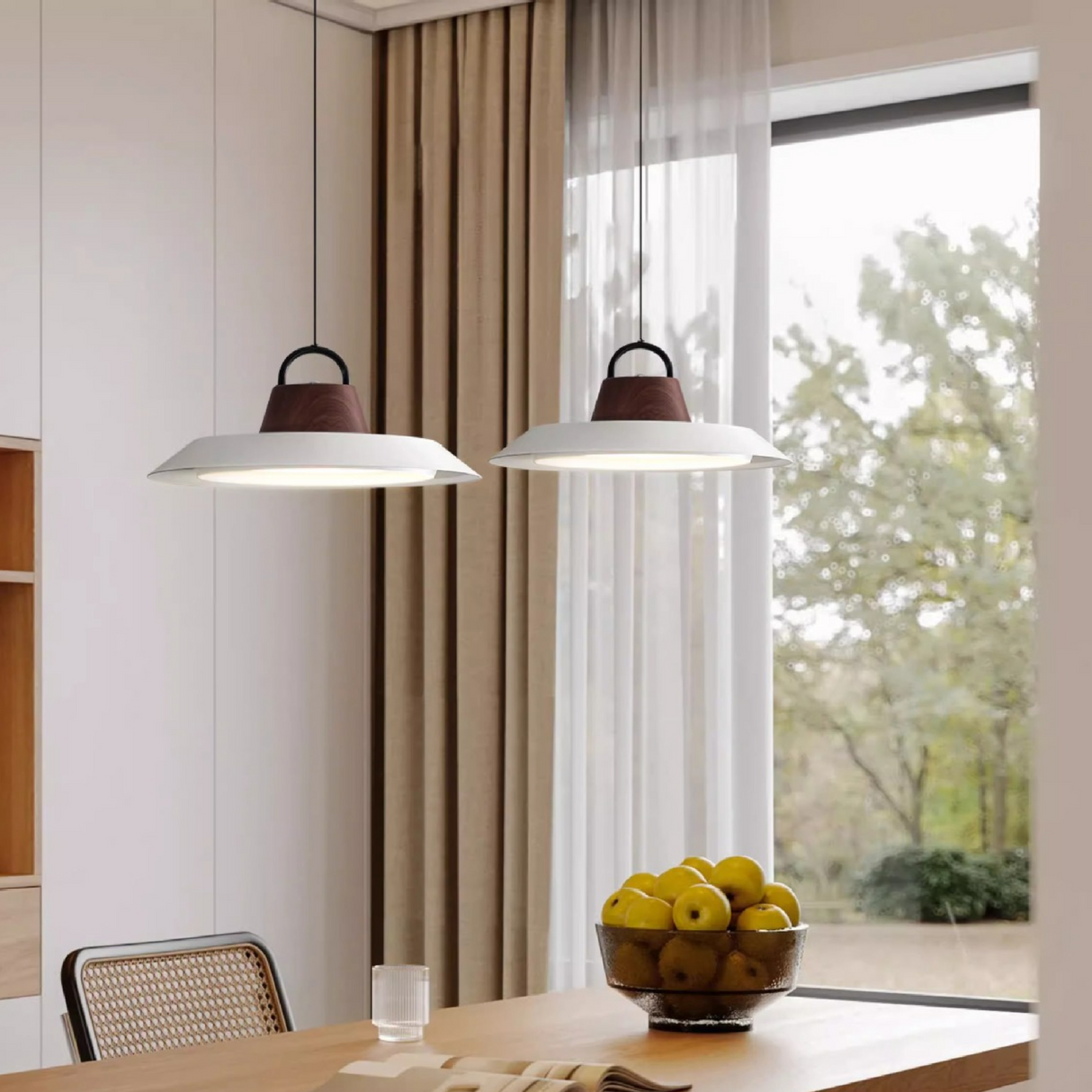 Scandinavian Pendant Light Wood Metal Dining Lamp - Product detail 4