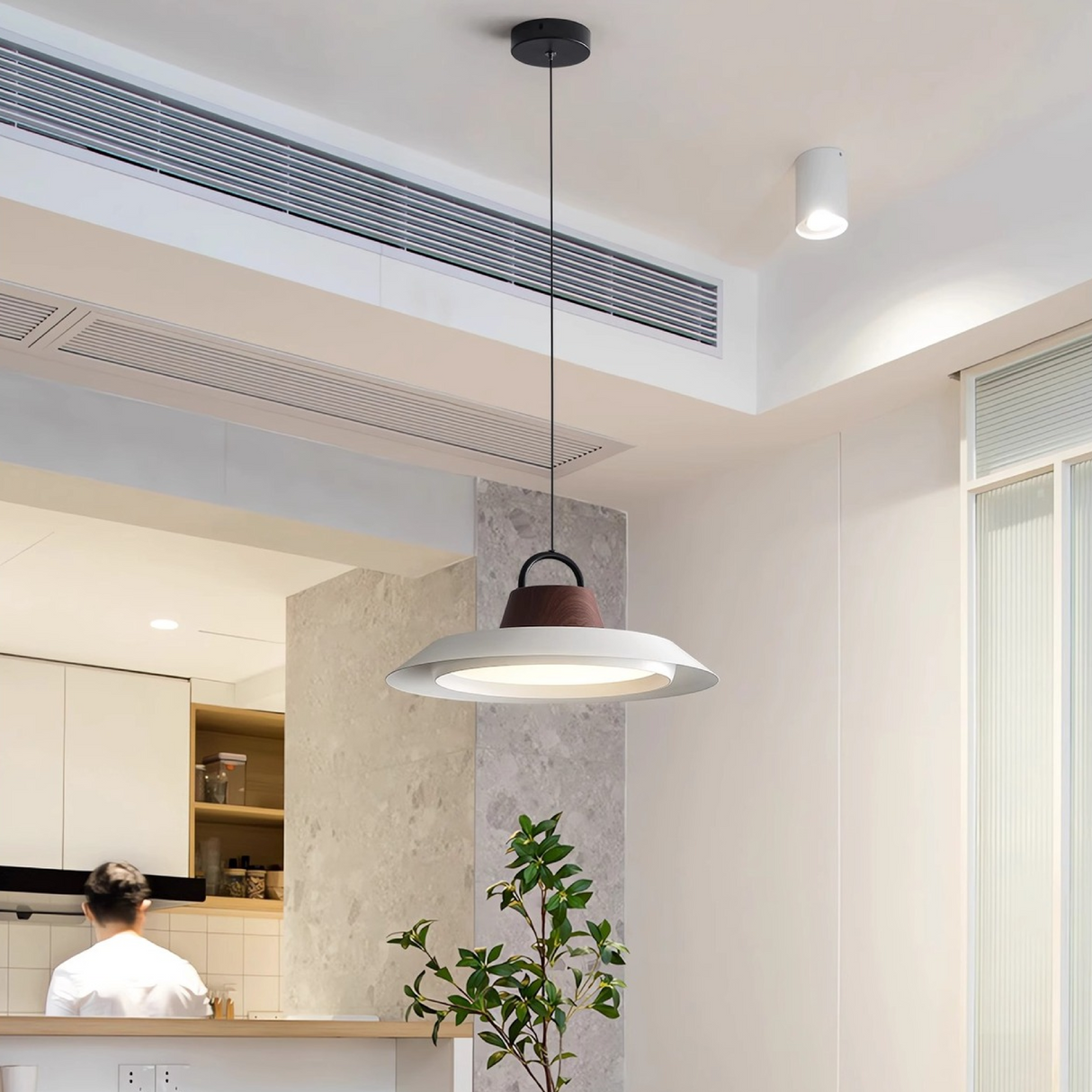 Scandinavian Pendant Light Wood Metal Dining Lamp - Product detail 6