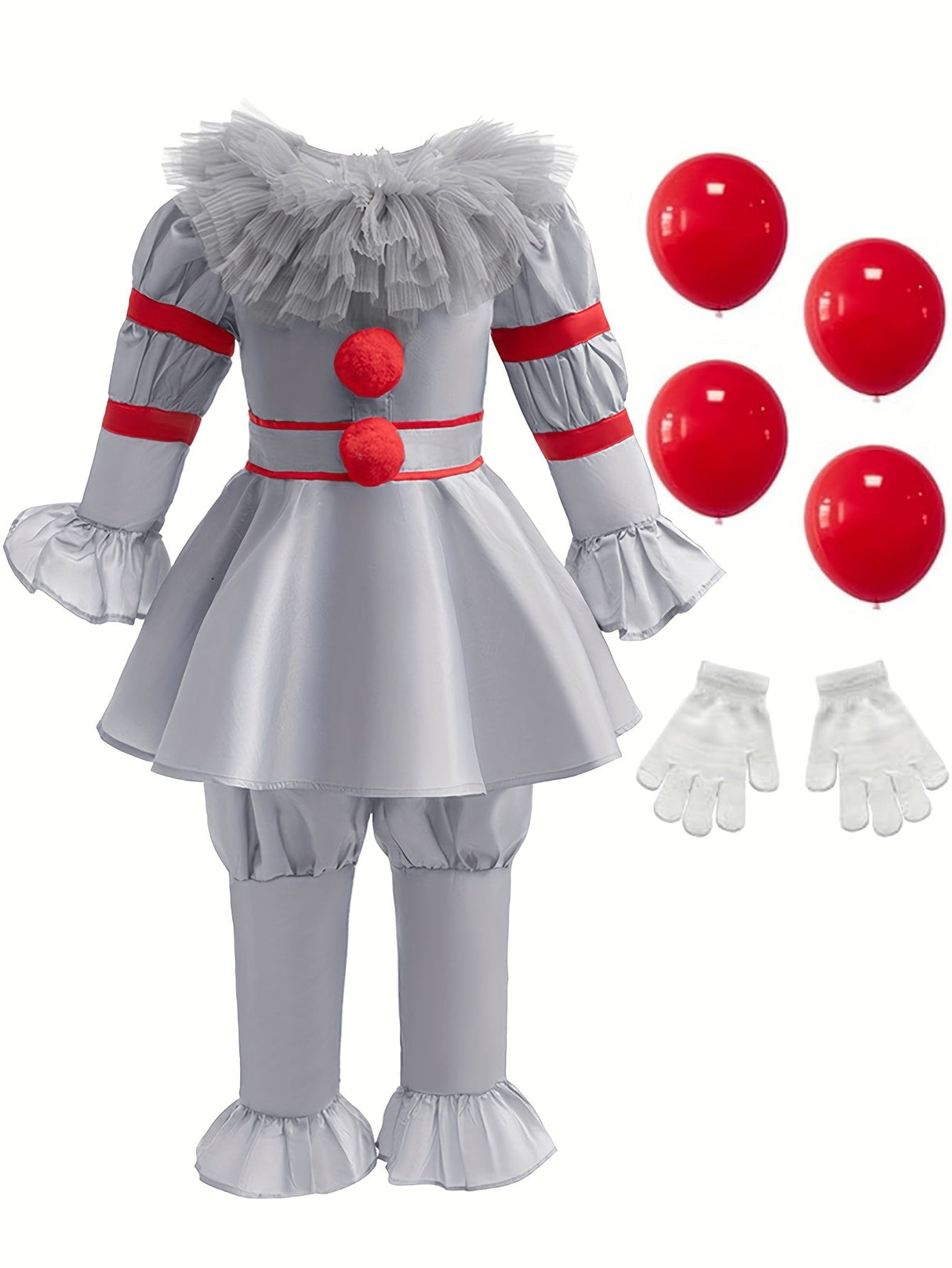 Halloween Clown Costume  Victorian Style Dress with Ruffles - Product showcase