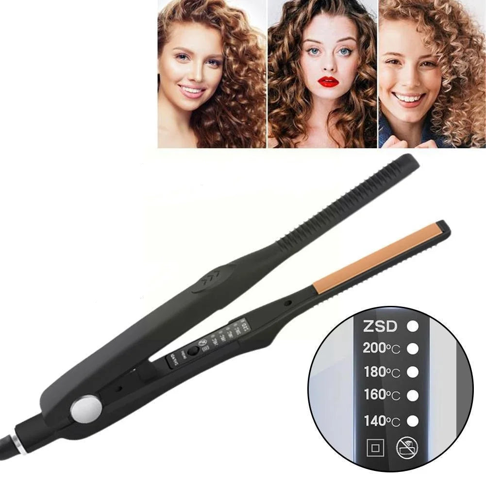 Mini Hair Straightener And Curler Ceramic Tourmaline 2-in-1 Styler - Product showcase