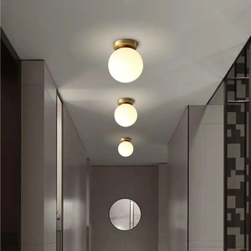 Modern Globe Ceiling Light  White Glass LED Fixture - Product detail 12