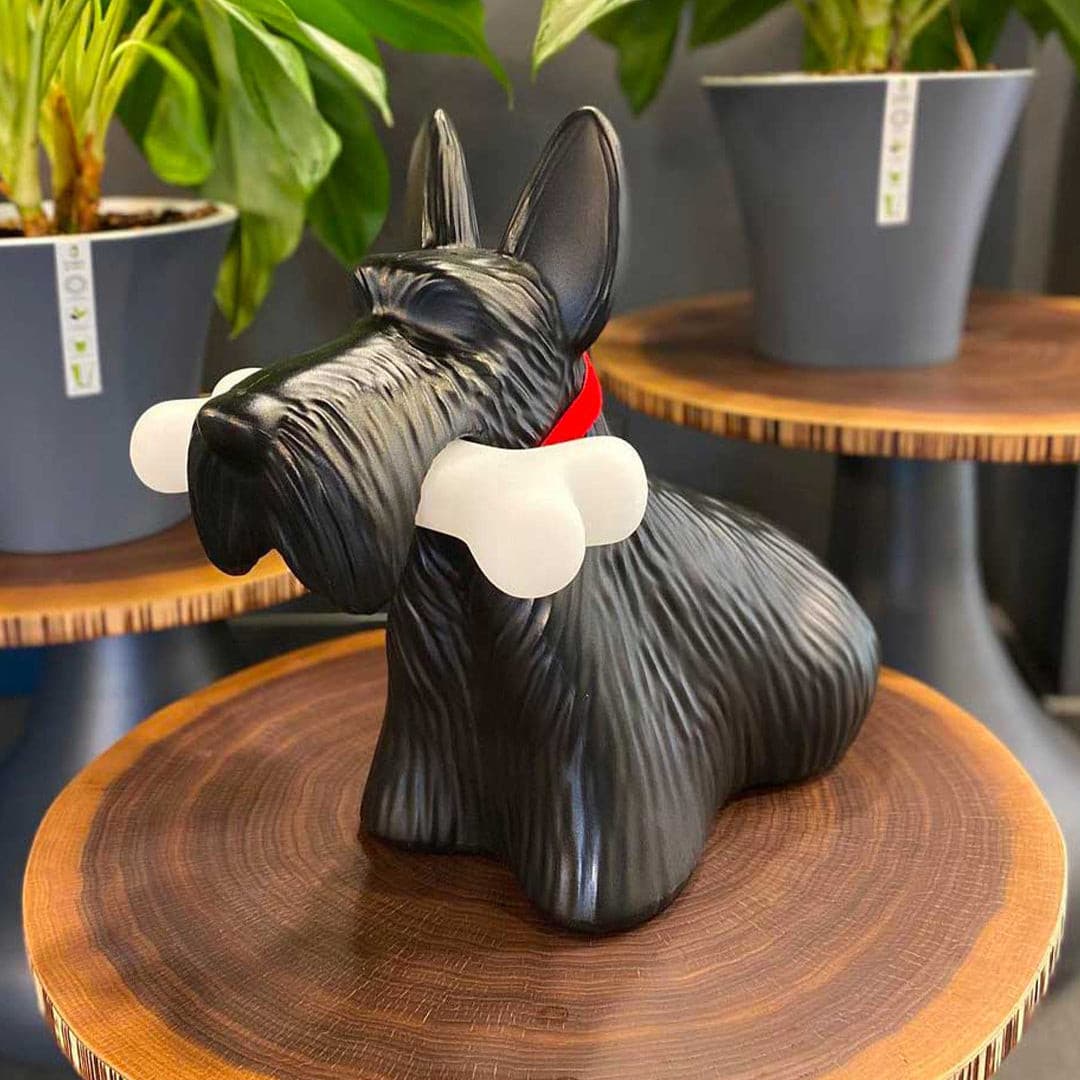 Scottie Dog Table Lamp LED Black Resin Design - Product example