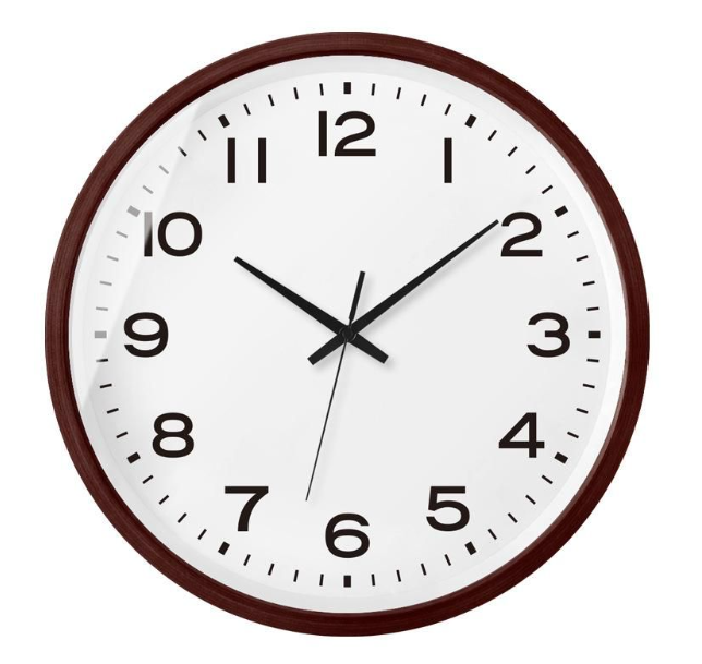 Minimalist Wall Clock  Natural Wood Frame Design - Detailed view