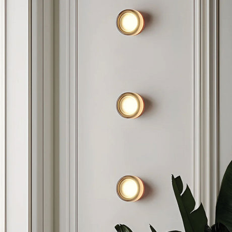 Modern Wall Light  Metallic Glass Dimpled Design - Detailed view