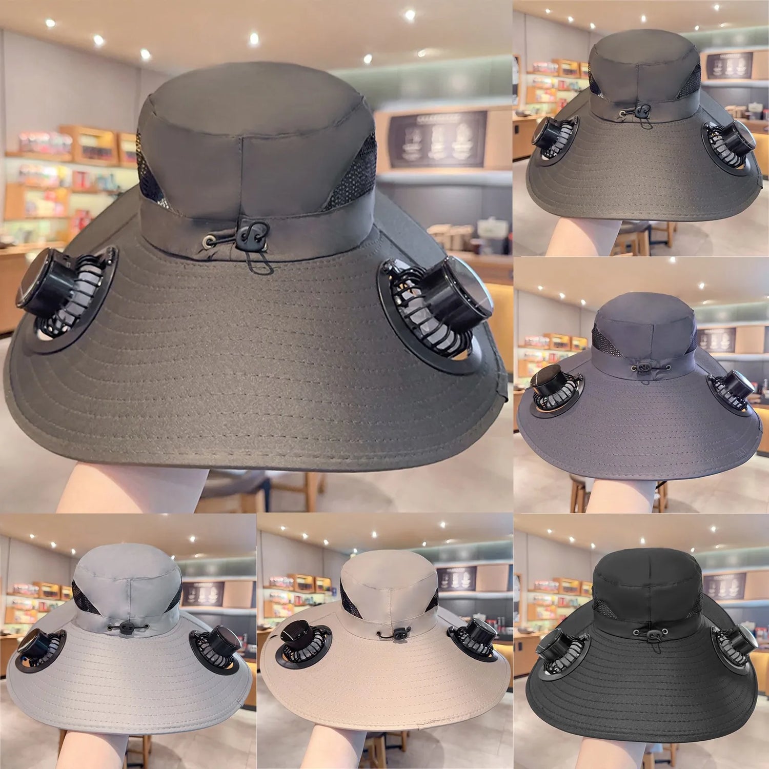 Solar Fan Sun Hat  Wide Brim Cooling Technology - Product example