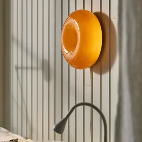 Modern Wall Sconce  Orange Glass Dome Shade - Product detail 9