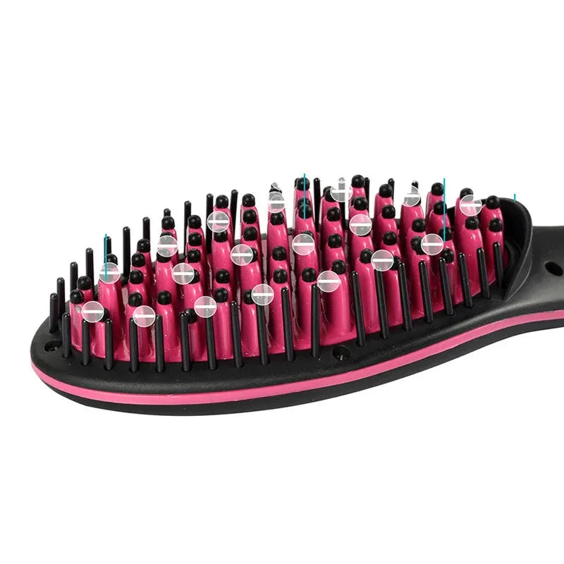 Digital Hair Straightening Brush LCD Temperature Control - Detailed view
